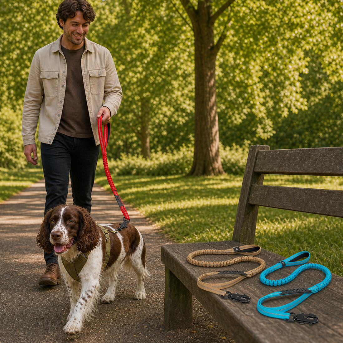 Bounce Back Reflective Bungee Dog Lead